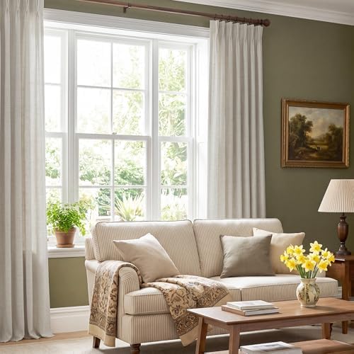 RYB HOME Light Filtering Curtains 96 inches Long 2 Panels Set, Thick