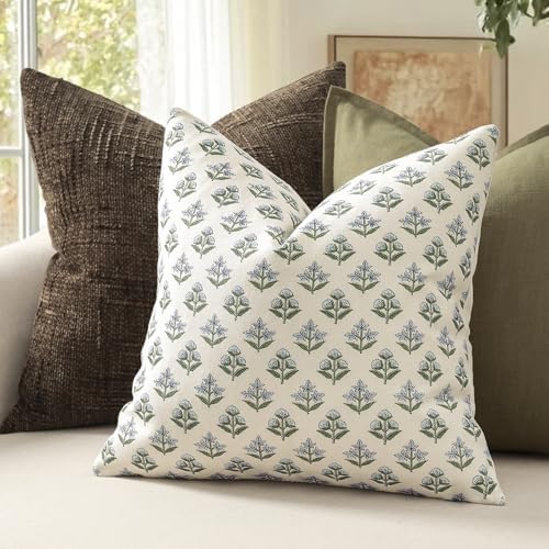 YCOLL Farmhouse Floral Pillow Covers 22x22 Set of 2, Rustic Country