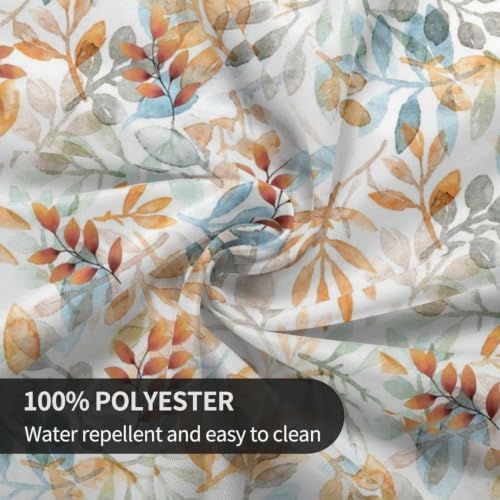 Colourful Leave Round Tablecloth 70 Inch Beige Eucalyptus Leaves Table