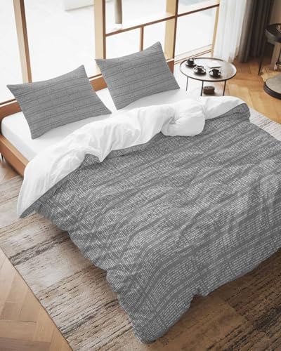 Gray Boho Bedding Duvet Cover Full Size - 1 Quilt Cover 86x90 Inches