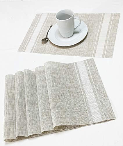 Jutemill Set of 12 PVC Vinyl Woven Place mats, Heat Insulation Stain
