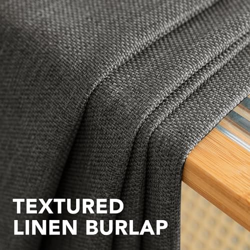 H.VERSAILTEX Linen Blackout Curtain 96 Inches Long for Bedroom/Living