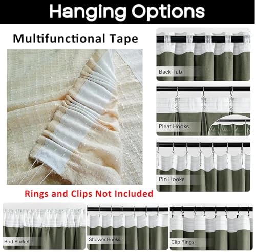 Beydodo 72 Inch Curtains 2 Panel Set Room Darkening, Curtains for