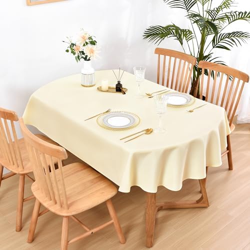 Wolkemer Oval Tablecloth 60 x 102 Inch Washable Fabric Table Cloth