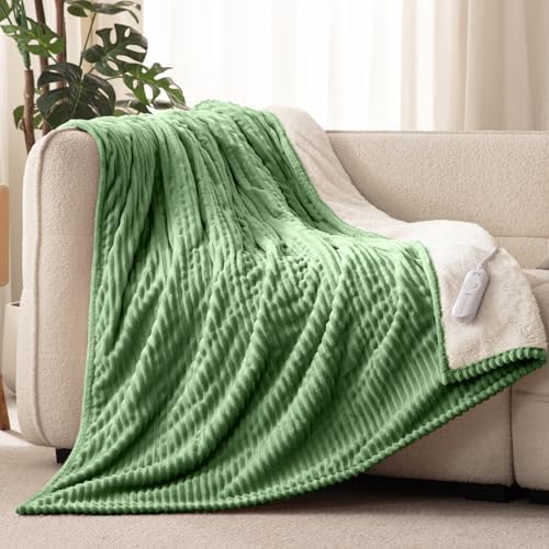 Reaks Heated Throw Blanket, 5 Heat Levels, 3 Hours Auto-Off, 50"x60"