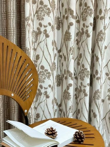 White Blackout Curtains Floral Blackout Curtains for Bedroom 72 Inches