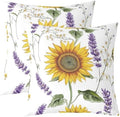 Feelyou Sunflower Throw Floral Pillow Covers 22"x22" Set of 2 Soft