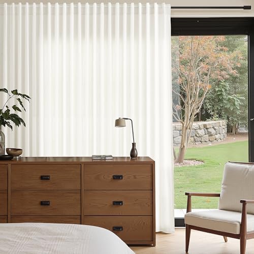 Nanspring Linen Curtains 96 Inches Long for Living Room 2 Panel Set