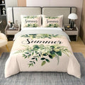 Erosebridal Succulent & Eucalyptus 100% Cotton Queen Comforter Cover