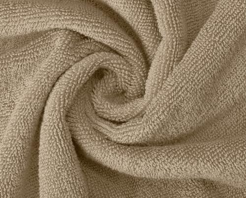 Oakias Premium Towel Set 600 GSM 8 Piece Beige - 100% Ring Spun Cotton