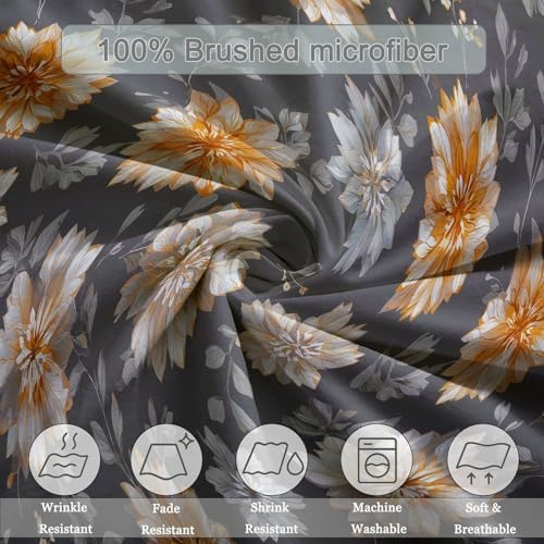 Reversible Duvet Cover Set King Plants Dahlias Garden - Bedding Set