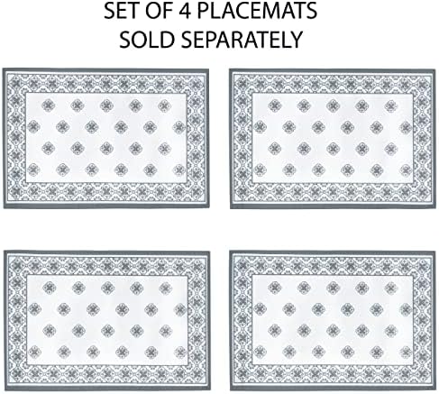 Newbridge Square Fabric Tablecloth, 52 x 52 Inch, Mykonos Grey