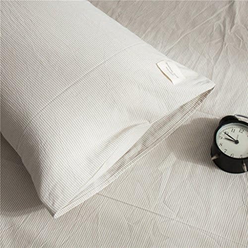 2-Piece 100% Washed Cotton Duvet Cover Simple Style Bedding Set with