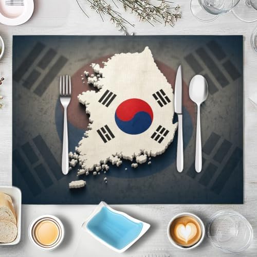 Placemat Set of 12 Washable Linen Textured Place Mats for Dinner