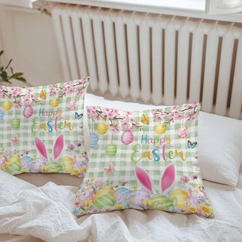 Happy Easter Outdoor Waterproof Throw Pillow Covers 18x18 Set of 2