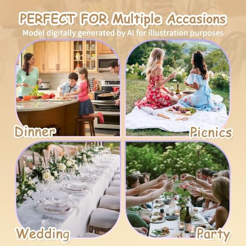 MYSKY HOME Rectangle Tablecloth, 60x60 in, Waterproof Farmhouse