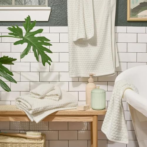 6 Piece Towel Set 100% Cotton, 2 Bath 2 Hand 2 Washcloths, Soft