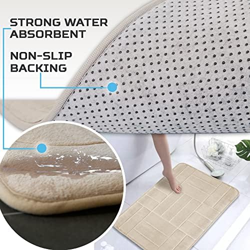 Bathroom Rug Set 5 Piece - Memory Foam Bathroom Mat Set, Soft and