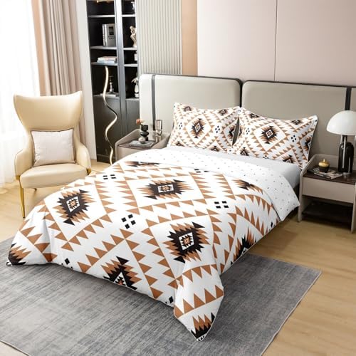 Feelyou Bohemian Bedding Set Queen Size Geometric Pattern 100% Cotton