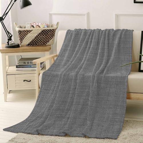 Flannel Fleece Blankets Classic Solid Gray Soft Cozy Warm Fuzzy Throw