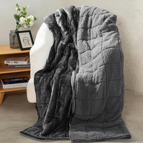 Aemicion Weighted Blankets Queen Size 20lbs for Adults,Soft Sherpa