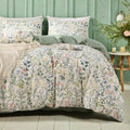 mixinni Sage Green Duvet Cover Set Queen-Exquisite Floral Queen Size