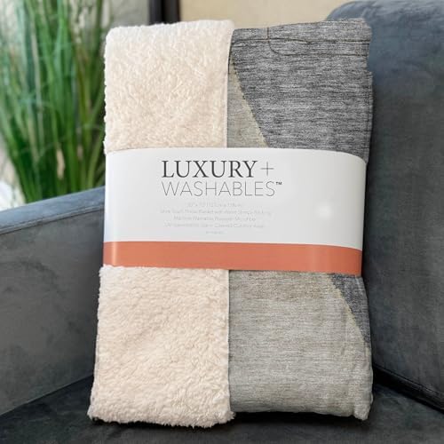 Addison Rugs ASB696 Taupe 50" x 70" Oversized Sherpa Throw Blanket