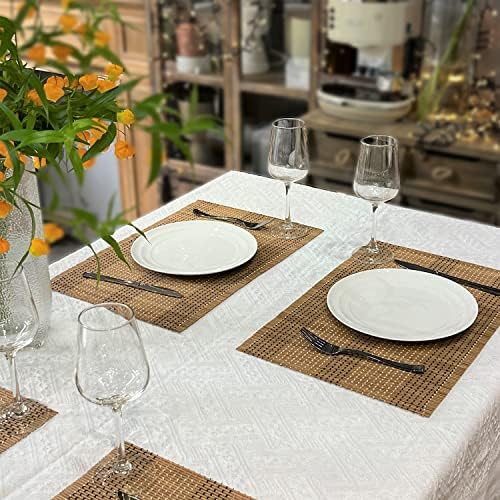8-Pack 17.7x11.8 Bamboo Placemats, Non-Slip & Heat-Resistant, Brown