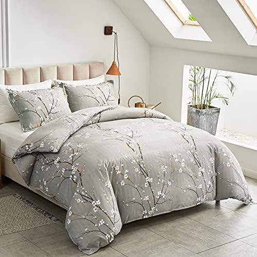 UOZZI BEDDING Branch Style Queen Duvet Cover Set with 2 Pillow Shams