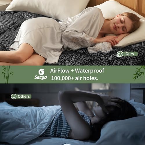 100% Waterproof Queen Mattress Topper, Breathable Mattress Pad, Rayon