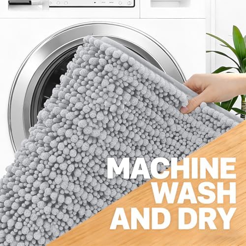 OLANLY Bathroom Runner Rugs 59x20, Thick Soft Absorbent Chenille Bath