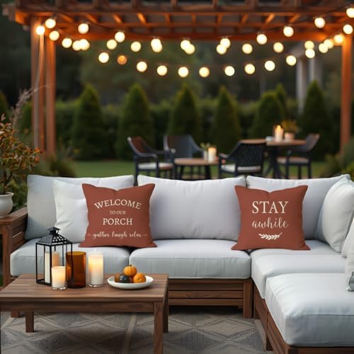 PANDICORN Outdoor Decorative Throw Pillow Covers 18x18 Inch Set of 2