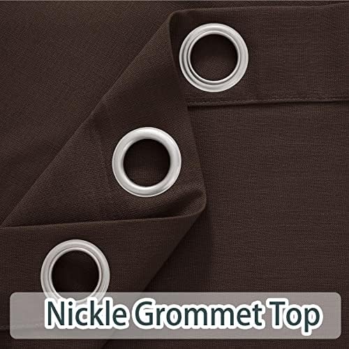 Macochico Nicklet Grommet Curtain,100 x 96 Inch Natural Linen Curtains
