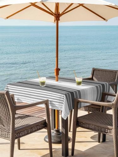 Square Outdoor Tablecloth with Umbrella Hole and Zipper 60x60 Inch