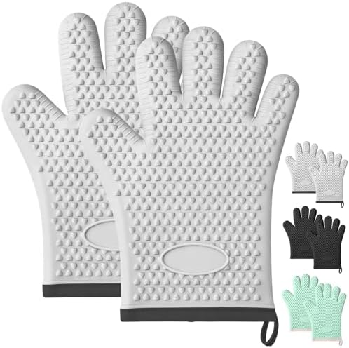 2Pack Oven Mitts Heat Resistant,Silicone Oven Gloves with
