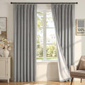 H.VERSAILTEX Dove Gray Pinch Pleated 100% Blackout Curtains 84 Inches