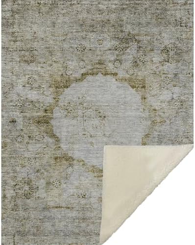 Addison Rugs ASB675 Taupe 50" x 70" Oversized Sherpa Throw Blanket