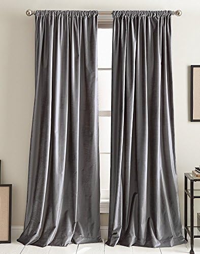 DKNY Curtains Modern Knotted Velvet Lined Curtain Panel Pair, 108"