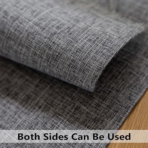Demetex Cloth Placemats Set of 6 Table Mats Gray Linen Place Mats for