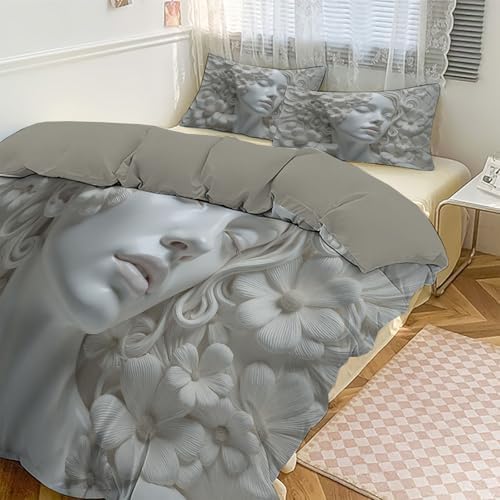 Duvet Cover Set King, Elegant Beauty Relief Brushed Microfiber