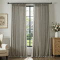 Semi Sheer Pinch Pleated Linen Curtains for Living Room 96 Inches