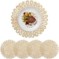 fanquare 11.8-Inch Round Corn Husk Placemats Set of 4, Farmhouse Boho