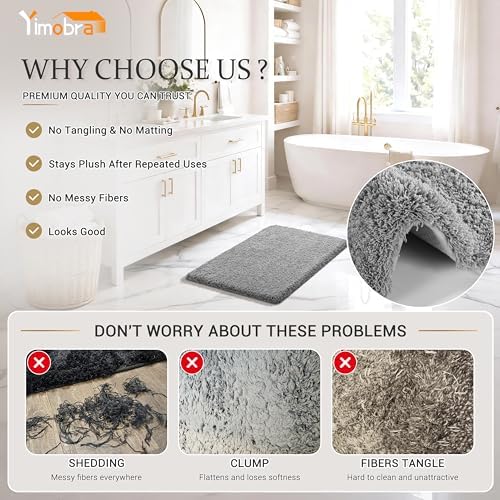 Yimobra Bathroom Runner Rug Non Slip Washable 60x24, Fluffy Bath Mat
