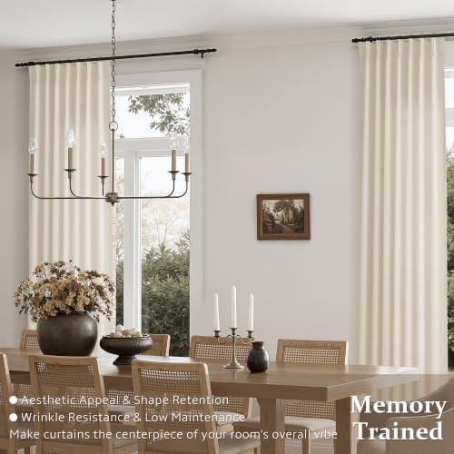 Nanspring Extra Long Linen Curtains 120 Inch 2 Panels Set for Living