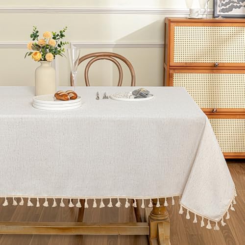 MYSKY HOME Rectangle Tablecloth, 60x60 in, Waterproof Farmhouse