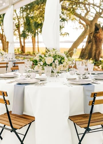12 Packs 90 Inch Ivory Round Polyester Tablecloths