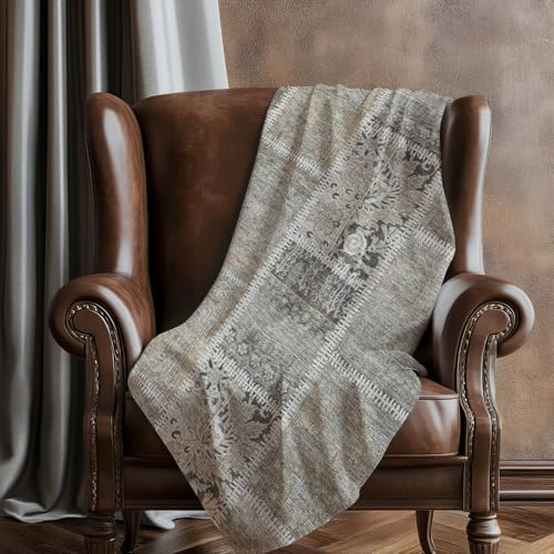 Addison Rugs ASB635 Taupe 50" x 70" Oversized Sherpa Throw Blanket