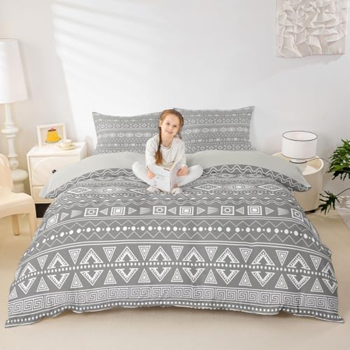 Feelyou Boho Duvet Cover Full Size Bohemian Aztec Comforter Cover for