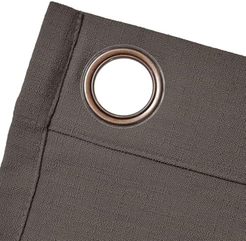 TWOPAGES Brown Grommet Linen Curtains for Bedroom,54Wx 96L,Set of 2