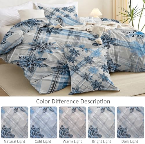 Retro Duvet Cover Set California King, 3pc Reversible Gingham Plaid